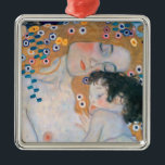 Gustav Klimt - Mutter und Kind Ornament Aus Metall<br><div class="desc">Mutter und Kind (Detail von drei Jahren der Frau) - Gustav Klimt,  Öl auf Leinwand,  1905</div>