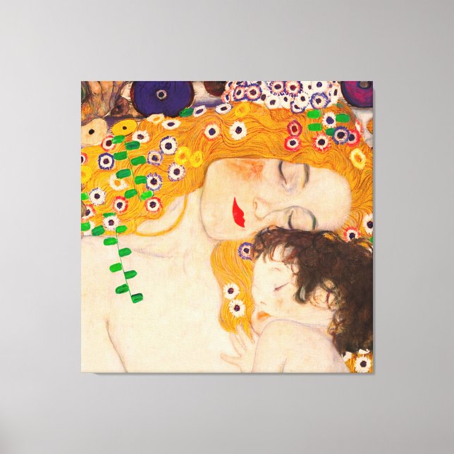 Gustav Klimt - Mutter- und Kinderposter Leinwanddruck (Vorderseite)