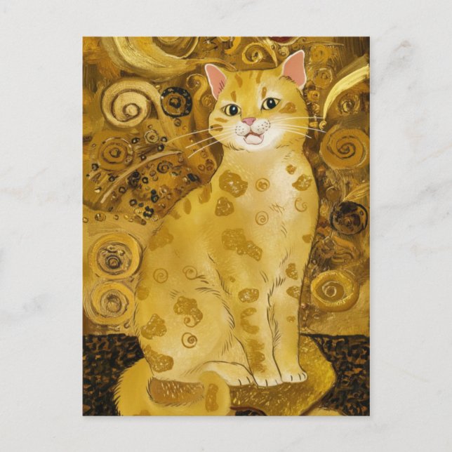 Gustav Klimt niedlicher Katzenlöffel, Gustav klimt Postkarte (Vorderseite)