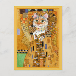 Gustav Klimt niedlicher Katzenlöffel Postkarte