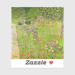 Gustav Klimt Orchard mit Rose Aufkleber