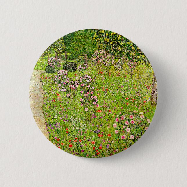 Gustav Klimt Orchard mit Rose Button (Vorderseite)