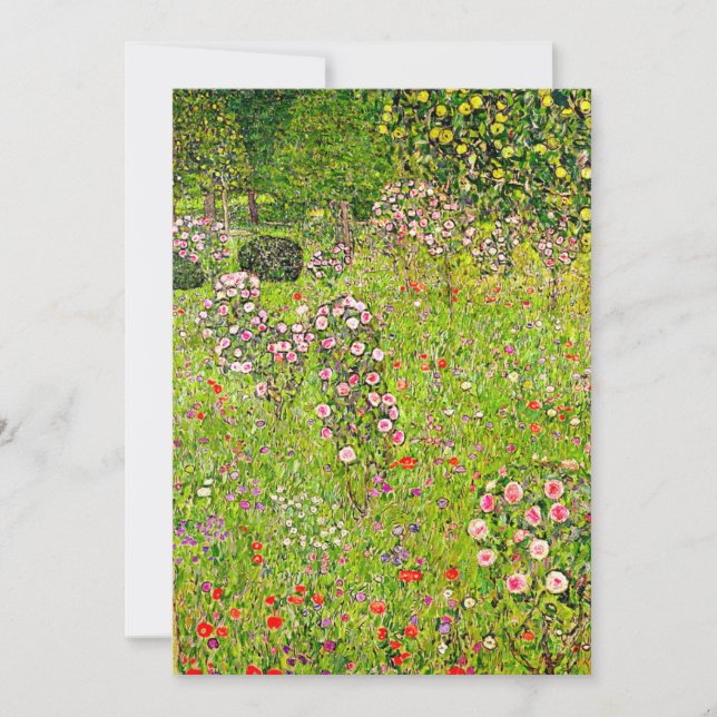 Gustav Klimt Orchard mit Rose Save The Date (Vorderseite)