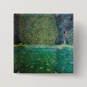 Gustav Klimt - Park Schloss Kammer am Attersee Button