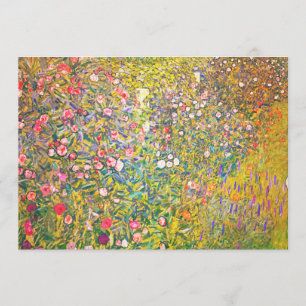 Gustav Klimt Pink Blume Einladung