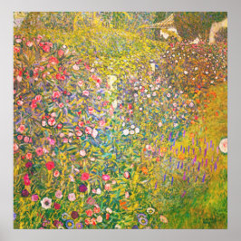 Gustav Klimt Pink Blume Poster