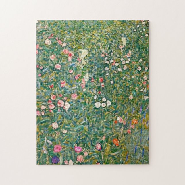 Gustav Klimt Pink Blume Puzzle (Vertikal)