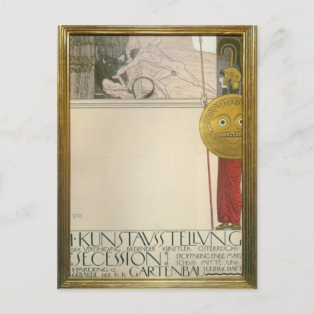 Gustav Klimt: Plakat für die erste Kunstausstellun Postkarte (Vorderseite)