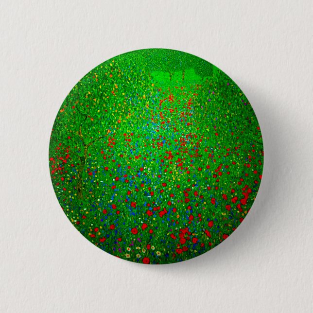 Gustav Klimt Poppy Field Button (Vorderseite)