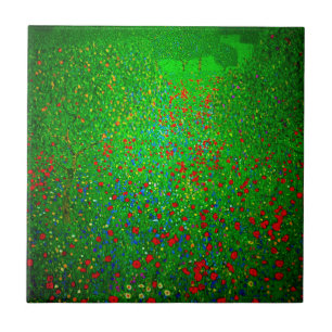 Gustav Klimt Poppy Field Fliese