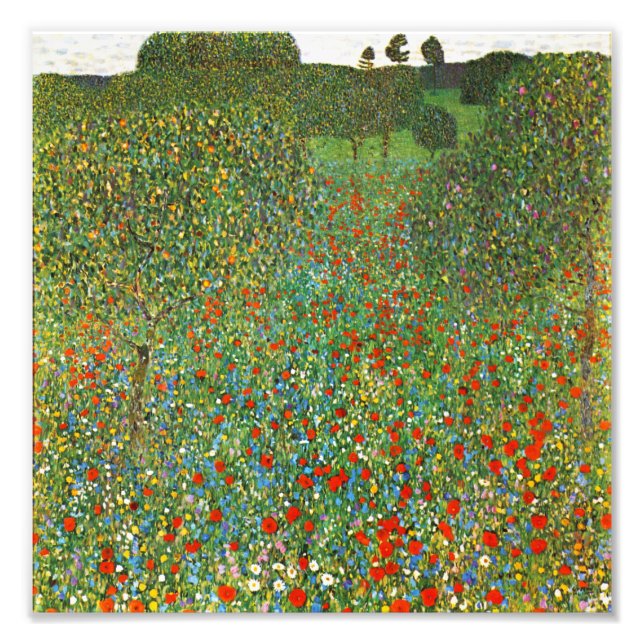 Gustav Klimt Poppy Field Fotodruck (Vorne)