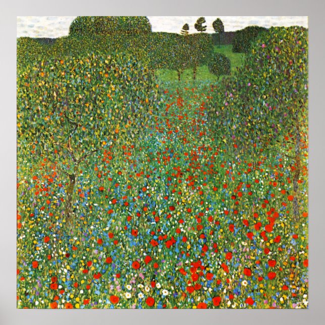 Gustav Klimt Poppy Field Poster (Vorne)