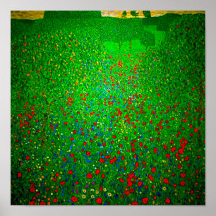 Gustav Klimt Poppy Field Poster