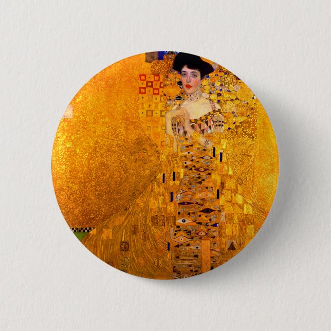 Gustav Klimt Portrait von Adele Bloch Bauer Button (Vorderseite)