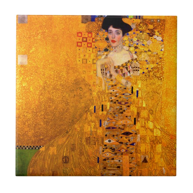 Gustav Klimt Portrait von Adele Bloch Bauer Fliese (Vorderseite)