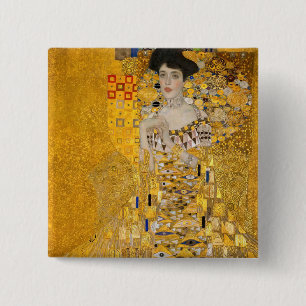 Gustav Klimt - Portrait von Adele Bloch-Bauer I Button