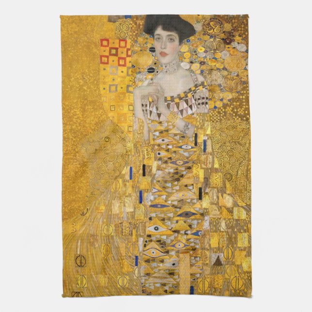 Gustav Klimt - Portrait von Adele Bloch-Bauer I Geschirrtuch (Vertikal)