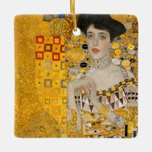 Gustav Klimt - Portrait von Adele Bloch-Bauer I Keramikornament (Vorderseite)