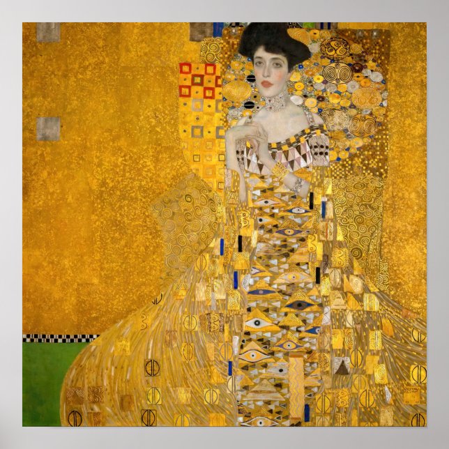 Gustav Klimt - Portrait von Adele Bloch-Bauer I Poster (Vorne)