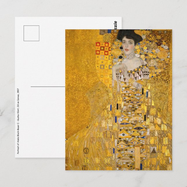 Gustav Klimt - Portrait von Adele Bloch-Bauer I Postkarte (Vorne/Hinten)