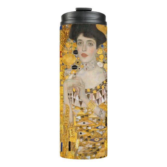 Gustav Klimt - Portrait von Adele Bloch-Bauer I Thermosbecher (Vorderseite)