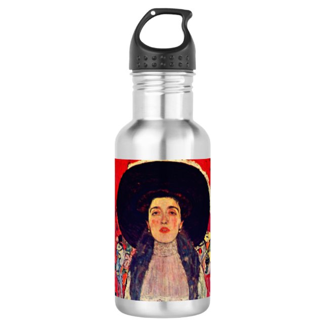 Gustav Klimt Portrait von Adele Bloch-Bauer II Edelstahlflasche (Vorderseite)