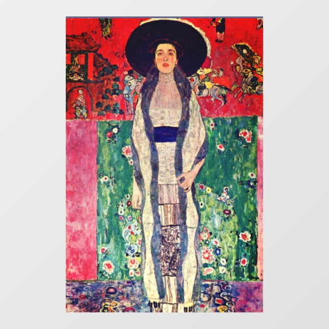 Gustav Klimt Portrait von Adele Bloch-Bauer II Fensteraufkleber (Blatt)