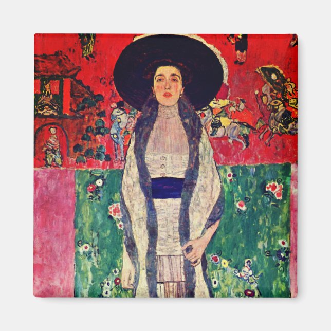 Gustav Klimt Portrait von Adele Bloch-Bauer II Magnet (Vorne)