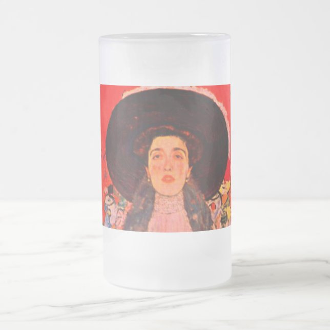 Gustav Klimt Portrait von Adele Bloch-Bauer II Mattglas Bierglas (Mittel)