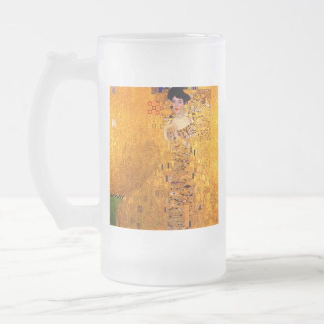 Gustav Klimt Portrait von Adele Bloch Bauer Mattglas Bierglas (Links)
