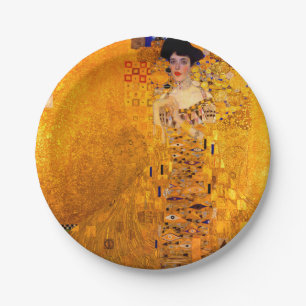 Gustav Klimt Portrait von Adele Bloch Bauer Pappteller