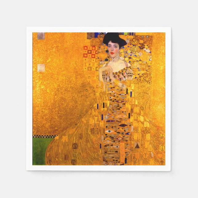 Gustav Klimt Portrait von Adele Bloch Bauer Serviette (Vorderseite)