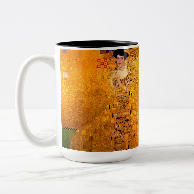 Gustav Klimt Portrait von Adele Bloch Bauer Zweifarbige Tasse (Links)