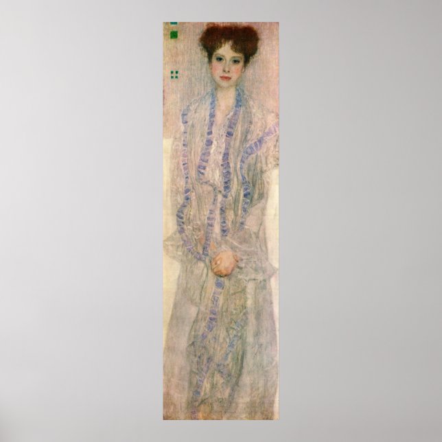 Gustav Klimt - Portrait von Gertha Felssovanyi Poster (Vorne)