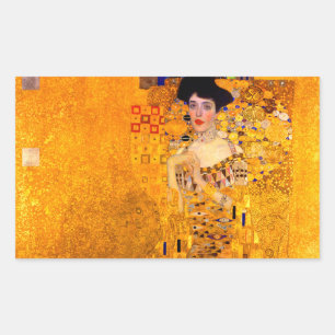 Gustav Klimt Porträt der Adele Bloch Bauer Rechteckiger Aufkleber