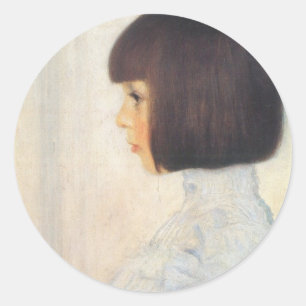Gustav Klimt Porträt von Helene Klimt Runder Aufkleber