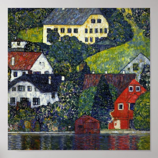 Gustav Klimt Poster ~ Häuser bei Unterach am Atten (Vorne)