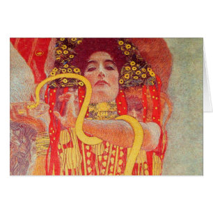 Gustav Klimt Red Woman Gold Schlangen Malerei