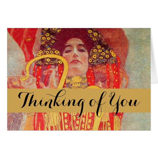 Gustav Klimt Red Woman Gold Schlangen Malerei (Vorderseite (Horizontal))