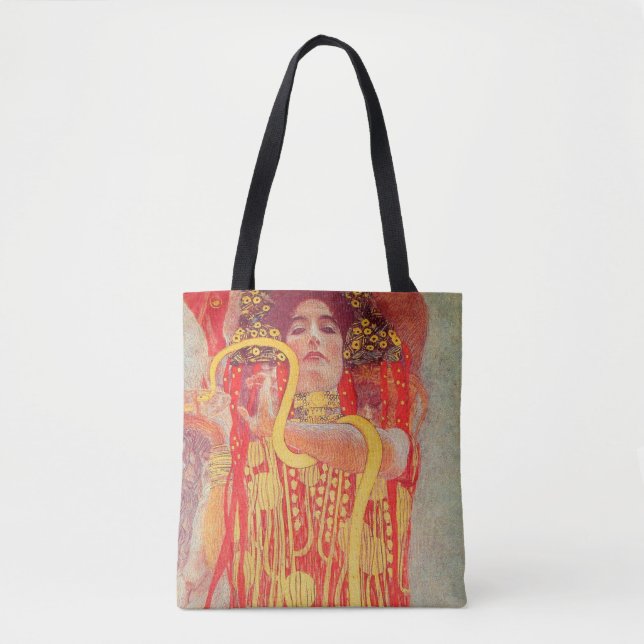 Gustav Klimt Red Woman Gold Schlangen Malerei (Vorderseite)