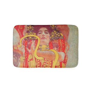 Gustav Klimt Red Woman Gold Schlangen Malerei Badematte