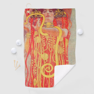 Gustav Klimt Red Woman Gold Schlangen Malerei Golfhandtuch