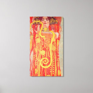 Gustav Klimt Red Woman Gold Schlangen Malerei Leinwanddruck
