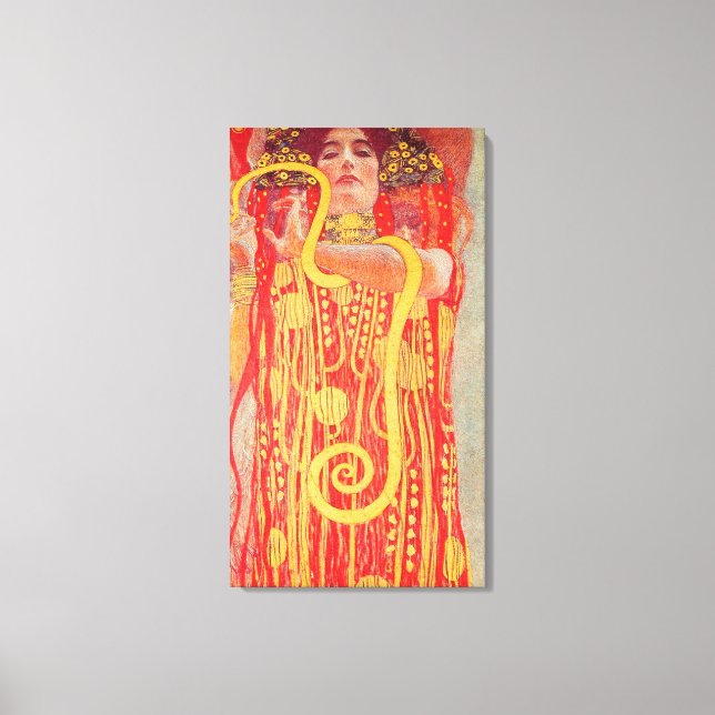 Gustav Klimt Red Woman Gold Schlangen Malerei Leinwanddruck (Vorderseite)