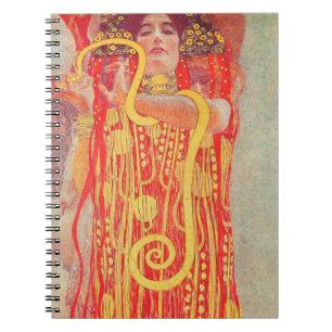 Gustav Klimt Red Woman Gold Schlangen Malerei Notizblock