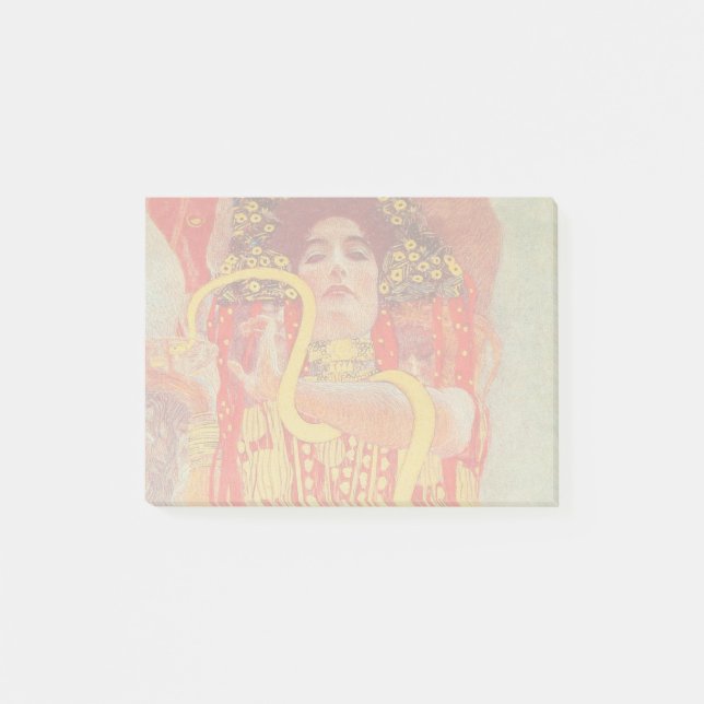 Gustav Klimt Red Woman Gold Schlangen Malerei Post-it Klebezettel (Vorderseite)