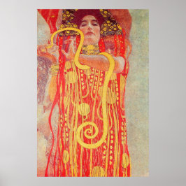 Gustav Klimt Red Woman Gold Schlangen Malerei Poster