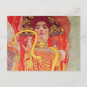 Gustav Klimt Red Woman Gold Schlangen Malerei Postkarte