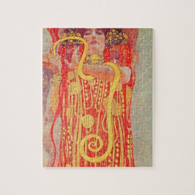 Gustav Klimt Red Woman Gold Schlangen Malerei Puzzle (Vertikal)