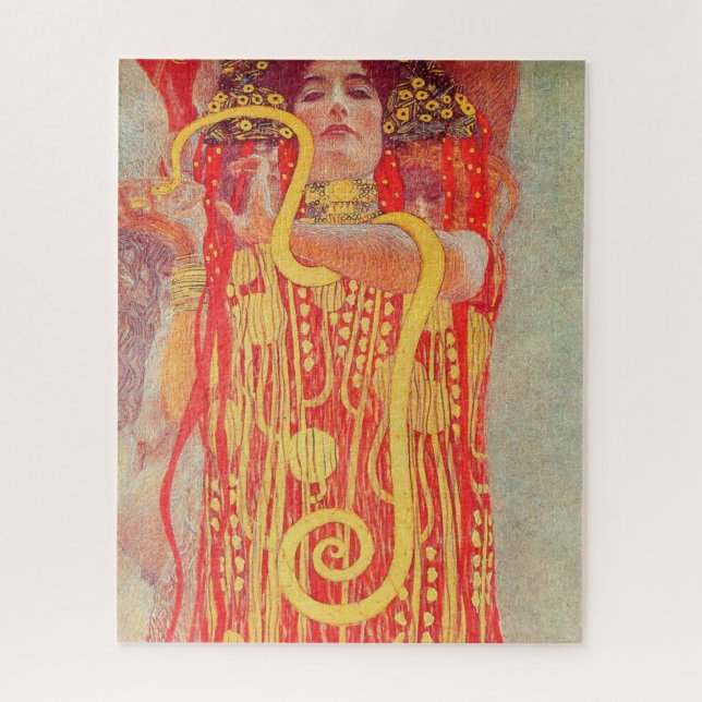 Gustav Klimt Red Woman Gold Schlangen Malerei Puzzle (Vertikal)